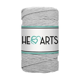 Macram&eacute; garen, Hearts single twist 3 mm, Licht Grijs