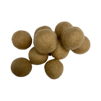 Viltballetjes beige, 2cm doorsnede en 100% wol - Viltdeco