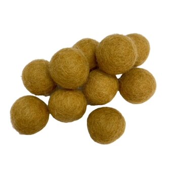 Vilt ballen, circa 2 cm, Salted Caramel, 10 st. per verpakking 