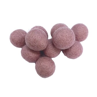 Vilt ballen, circa 2 cm, Mauve, 10 st. per verpakking 